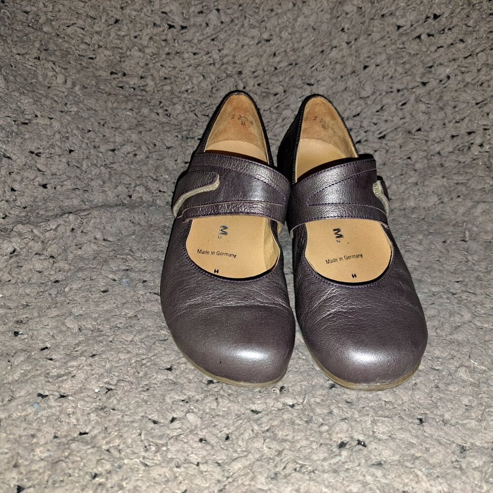 THERESIA M.-Metallic Leather Mary Janes-Strap/Heel-Size 4.5UK/6.5US-Near Mint - Picture 3 of 9